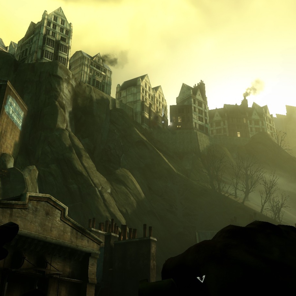 Image: looking up at the rich houses with all those spaces for gardens