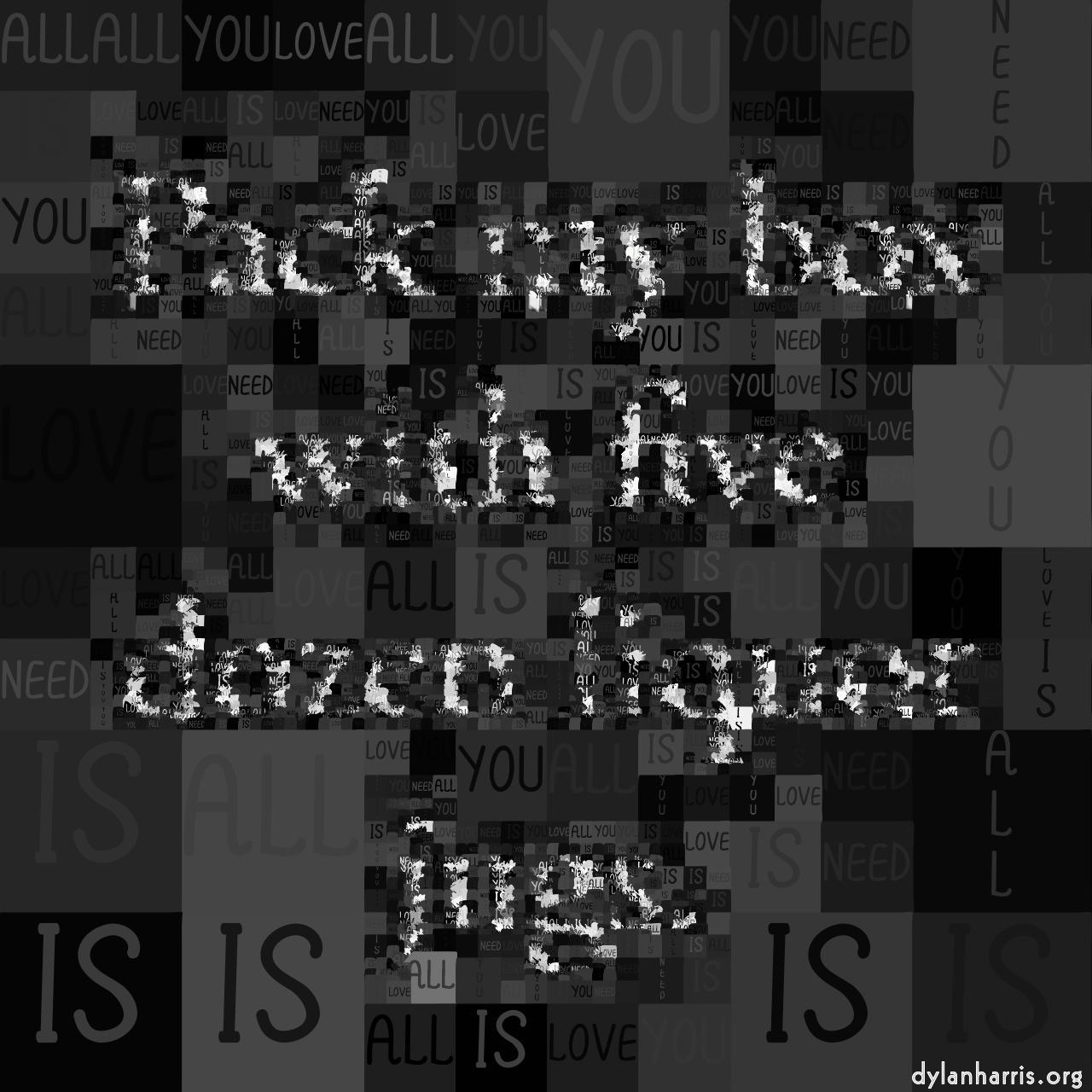 Image: mosaic with text :: text and paint