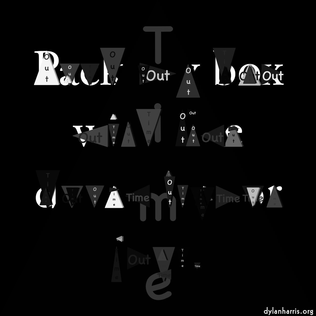 image: mosaic with text :: text big cell triangle