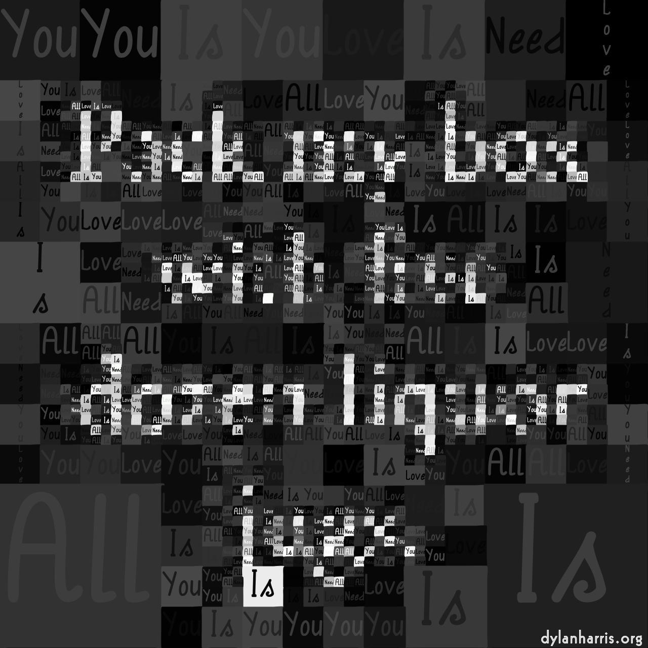 Image: mosaic with text :: text flat vector