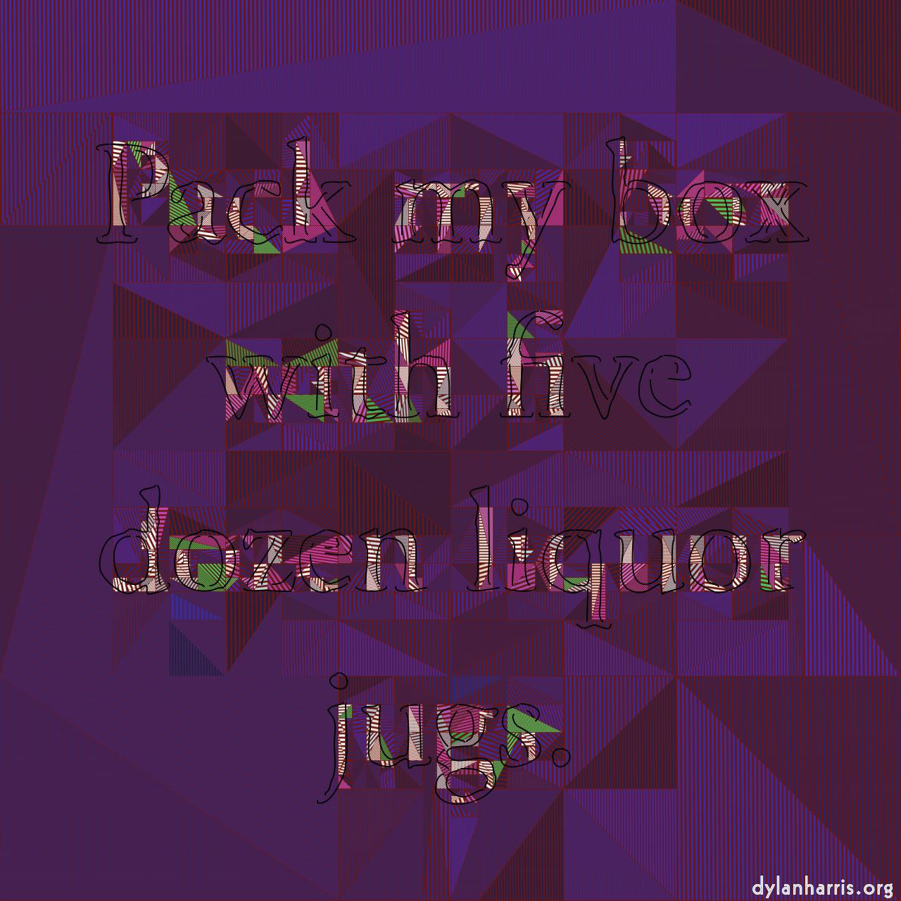 Image: line screens - blocks prints :: triangular block bars palettise with source colour background