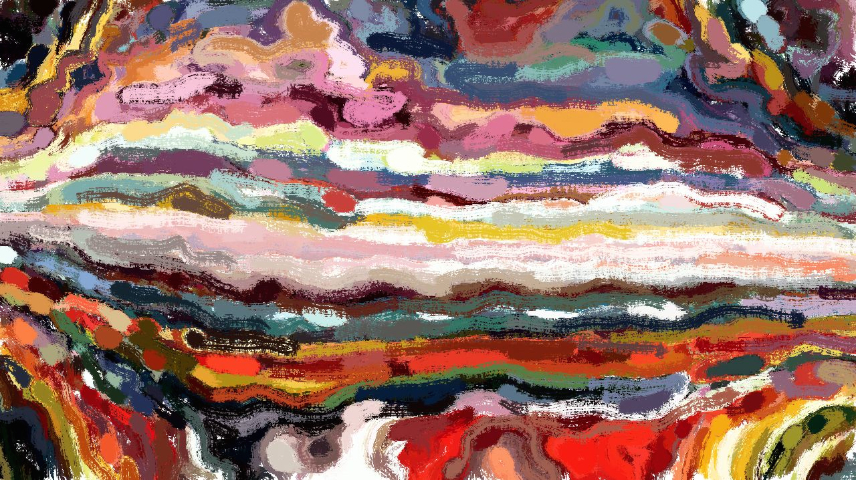 Image 'reflets — paint synthesiser classic — cd hand drawn media dry media drawing 1 6'.