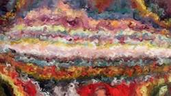 Sixth of 'reflets — paint synthesiser classic — cd hand drawn media wet media acrylic 1'.