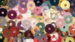 Seventh of 'reflets — paint synthesiser classic — cd hand drawn media wet media oil 1'.