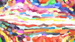 Fourth of 'reflets — paint synthesiser classic — cd hand drawn media wet media oil 3'.