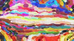 Sixth of 'reflets — paint synthesiser classic — cd hand drawn media wet media oil 3'.