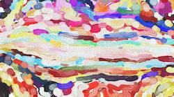 Sixth of 'reflets — paint synthesiser classic — cd hand drawn media wet media oil 4'.