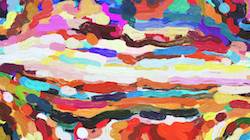 Seventh of 'reflets — paint synthesiser classic — cd hand drawn media wet media oil 4'.