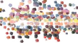 Third of 'reflets — paint synthesiser classic — cd hand drawn media wet media wet 2'.