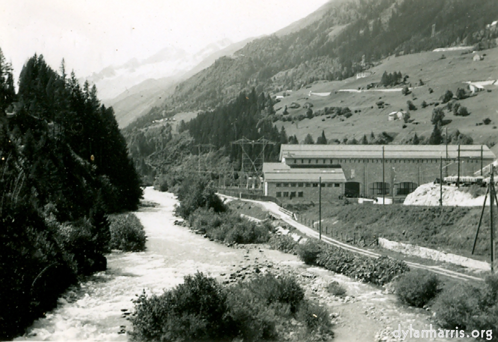 Image: Photo: Looking West along Bedretto Valley, Shewing Power Station.