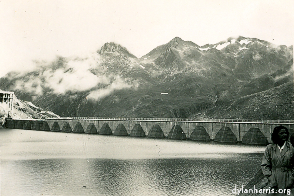 Lucendro Storage Lake, 6900ft, St. Gotthard Pass. Capacity 25 million tons of water. Used for generation in wintertime.